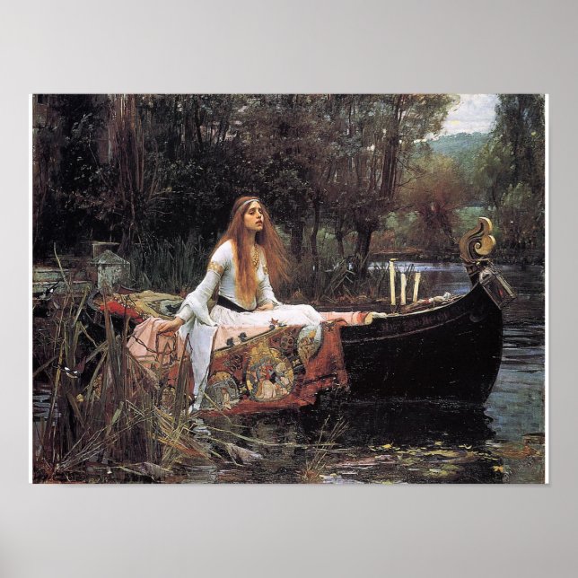 Poster de la dame de Shalott par John W. Waterhous (Devant)