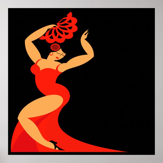 Poster de la danseuse de flamenco Lg. (Devant)