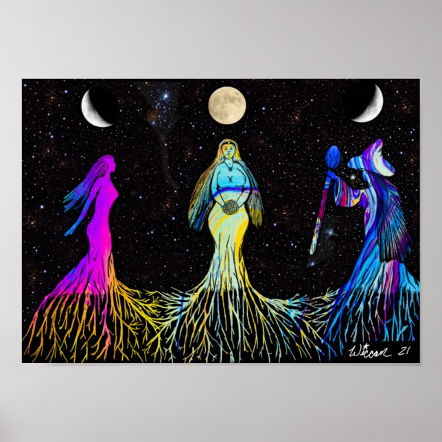 Poster de la déesse de la lune triple (Devant)