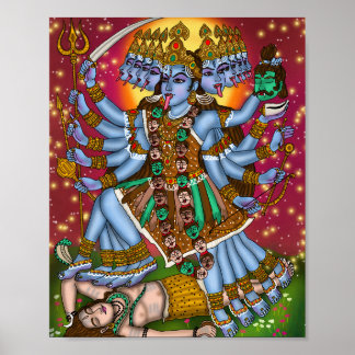Poster de la déesse Mahakali | Fierce Hindu Devi K