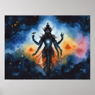 Poster de la divinité hindoue cosmique - Don pour 