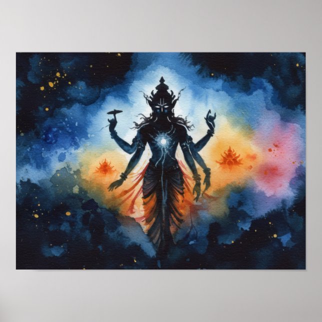 Poster de la divinité hindoue cosmique - Don pour  (Devant)