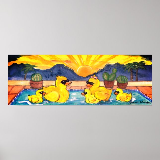 Poster de la famille de canards en caoutchouc jaun (Devant)