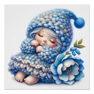 Poster de la fée Cute Bluebell