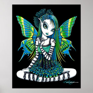 Poster de la fée de tatouage vert Katy