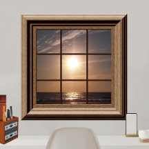 Poster de la fenêtre Faux coucher de soleil paisib