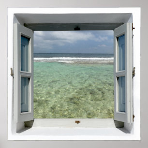 Poster de la fenêtre Vue mer
