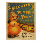 Poster de la ferme Citrouille d'Halloween vintage 