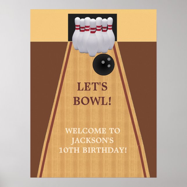 Poster de la fête d'anniversaire du Bowling Brown (Devant)