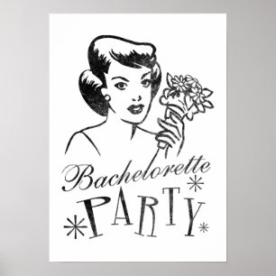 Poster de la fête de Bachelorette Retro