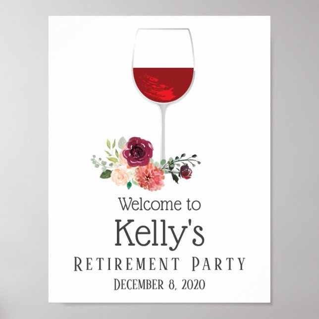 Poster de la fête de la retraite de vin rouge (Devant)