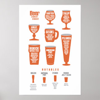 Poster de la feuille de fromage de bière orange