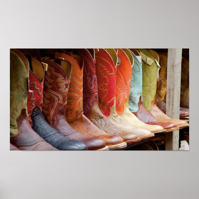 Poster de la file d'attente des bottes de cowboy (Devant)