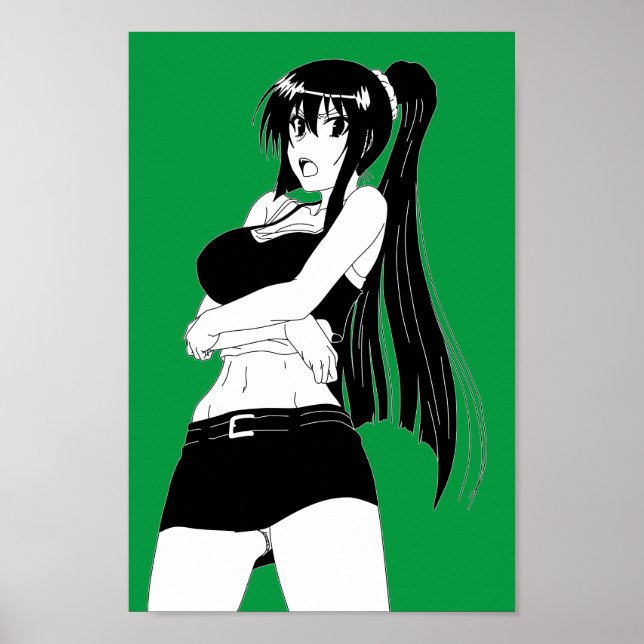 Poster de la fille Anime en colère (Devant)