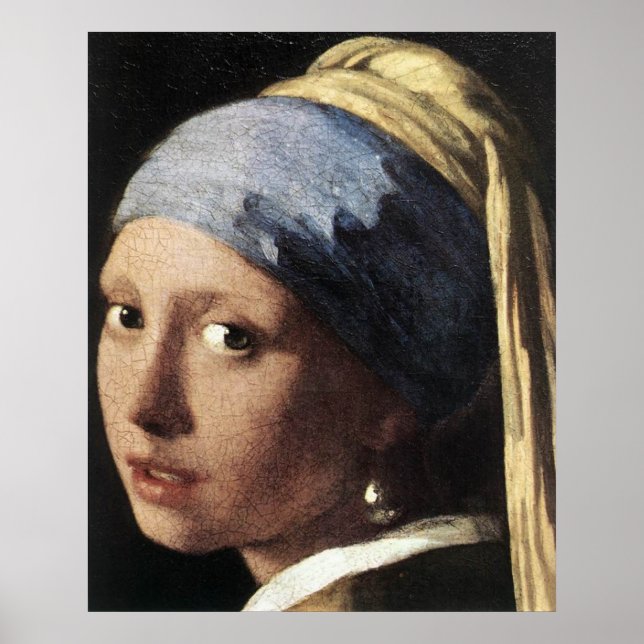 Poster de la fille avec une oreille perle (détail) (Devant)
