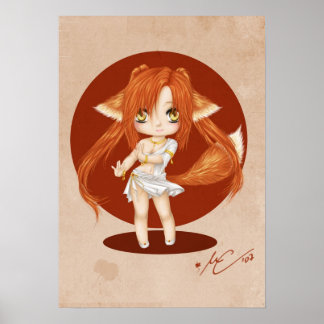 Poster de la fille de Cute Fox