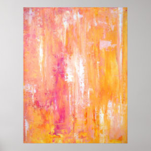 Poster De la fille de la nuit rose "" et art abstrait
