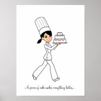Poster de la fille du chef cuisinier Cake Baker