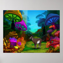 Poster de la forêt psychédélique polymorphe