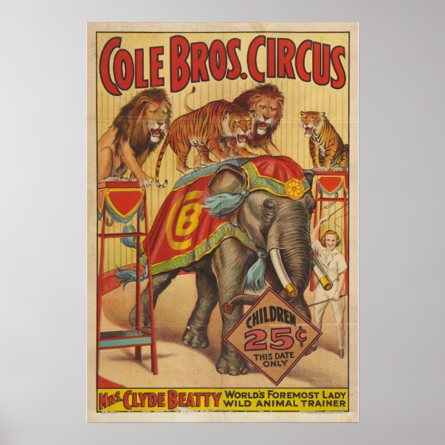 Poster de la formatrice animalière Mme Clyde Beatt (Devant)
