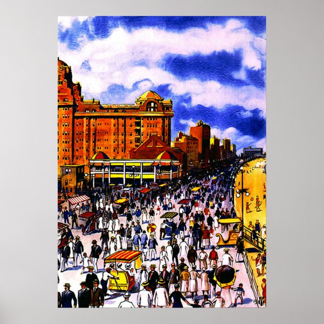 Poster de la foule de la promenade vintage Atlanti (Devant)
