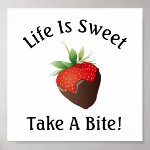 Poster de la fraise au chocolat