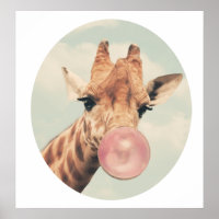 Poster de la girafe de bulle