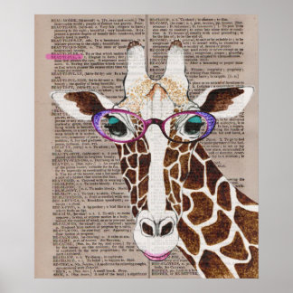Poster de la Giraffe Funky Art modifié