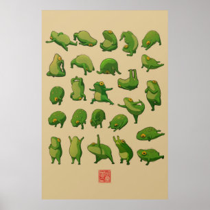 Poster de la grenouille de Yoga Cute
