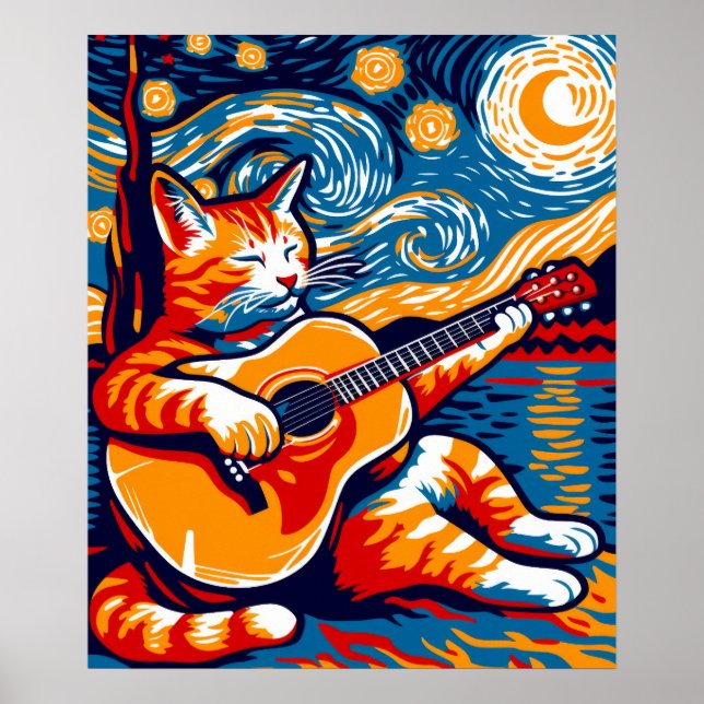 Poster de la guitare en plein air (Devant)