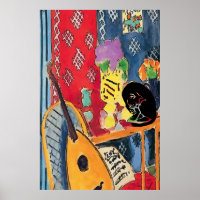 Poster de la guitare et du chat noir