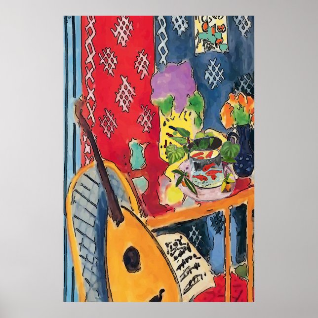 Poster de la guitare et du poisson d'or (Devant)