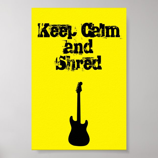 Poster de la Guitare Restez calme et caché (Devant)