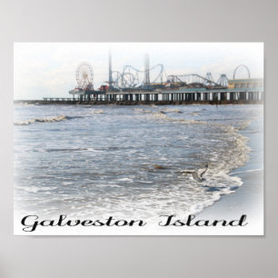 Poster de la jetée de plaisance de Galveston Islan