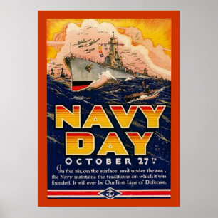 Poster de la Journée de la Marine vintage