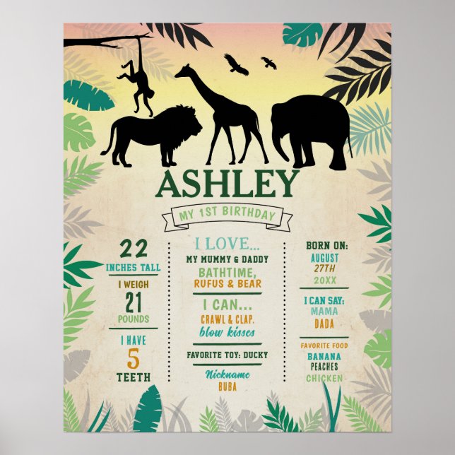 Poster de la Jungle de Milestone 1ère Giraffe de L (Devant)