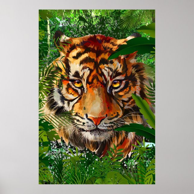 Poster de la Jungle Tiger | Poster coloré de tigre (Devant)