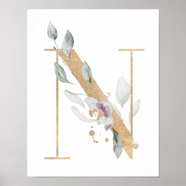 Poster de la lettre N monogramme (Devant)