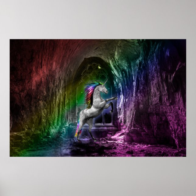 Poster de la licorne arc-en-ciel (Devant)