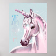 Poster de la licorne avec étincelle et citation