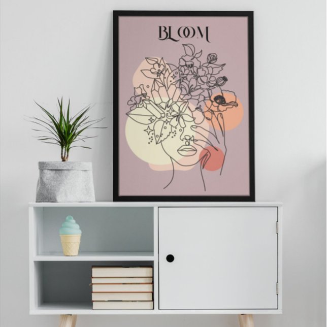 Poster de la ligne féminine Abstraite, tons de ter (Créateur téléchargé)