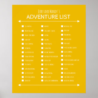 Poster de la liste de cadeaux du couple Outdoorsey