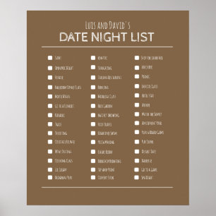 Poster de la liste de la date de cadeau du meilleu