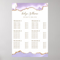 Poster de la liste de prix du délai