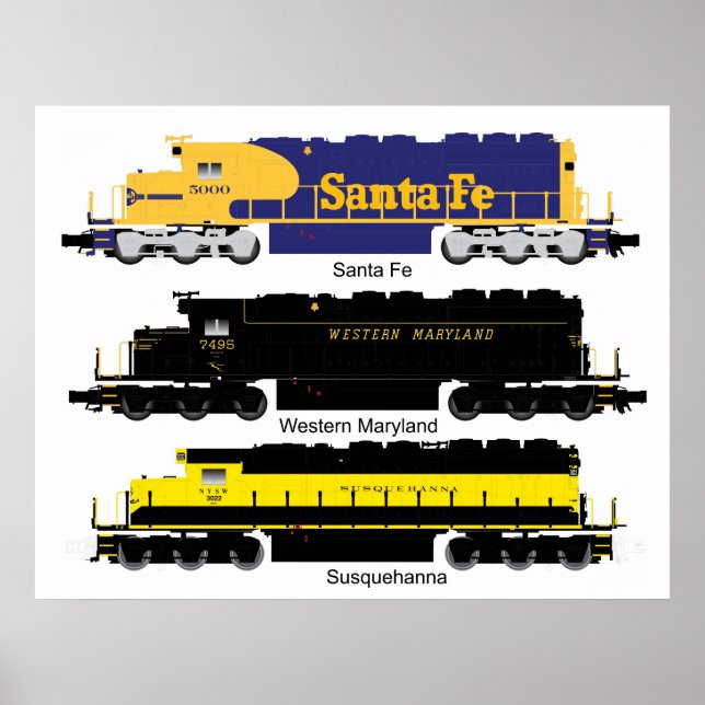 Poster de la locomotive diesel SD40 (Devant)
