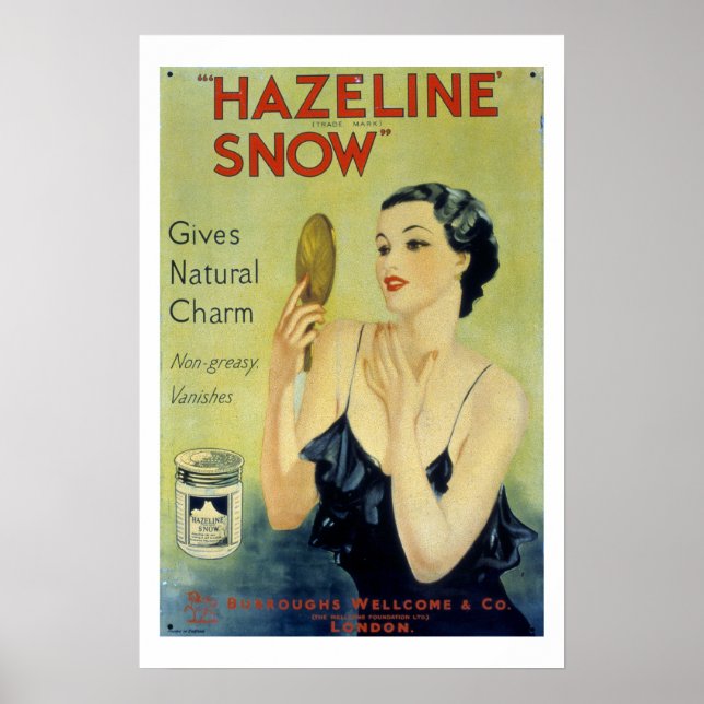 Poster de la lotion de maquillage de neige vintage (Devant)