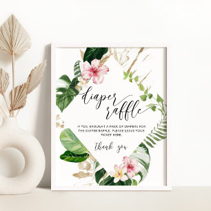 Poster de la lotte feuille de palme tropicale