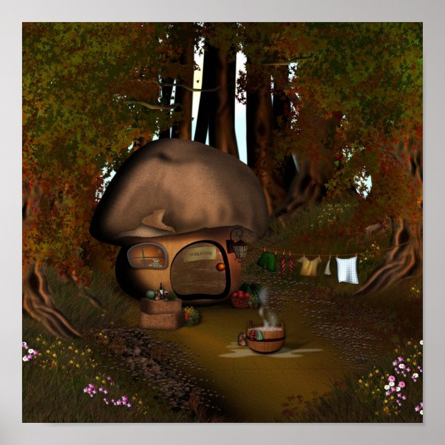Poster de la maison de champignons de forêt (Devant)