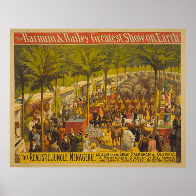 Poster de la ménagerie de la Jungle à Olympia Circ (Devant)