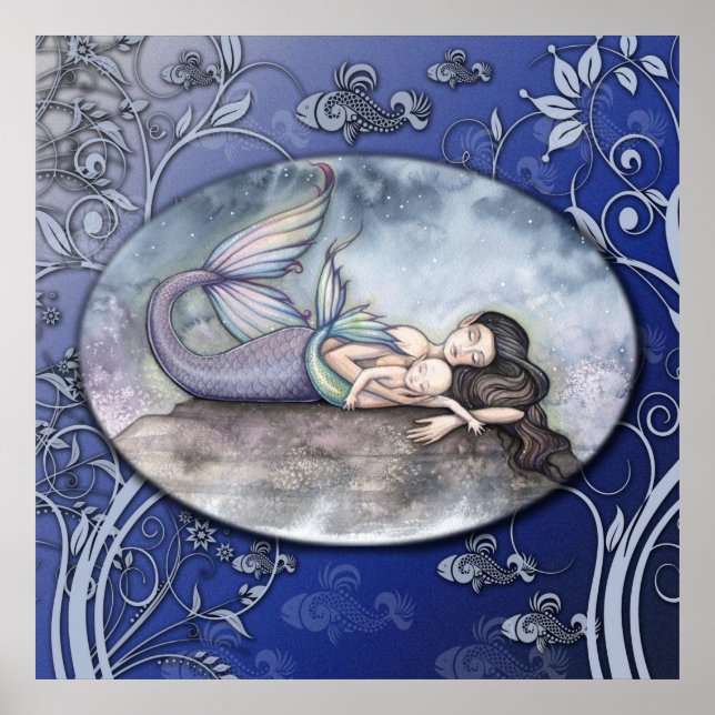 Poster de la mère et du bébé de sirène (Devant)